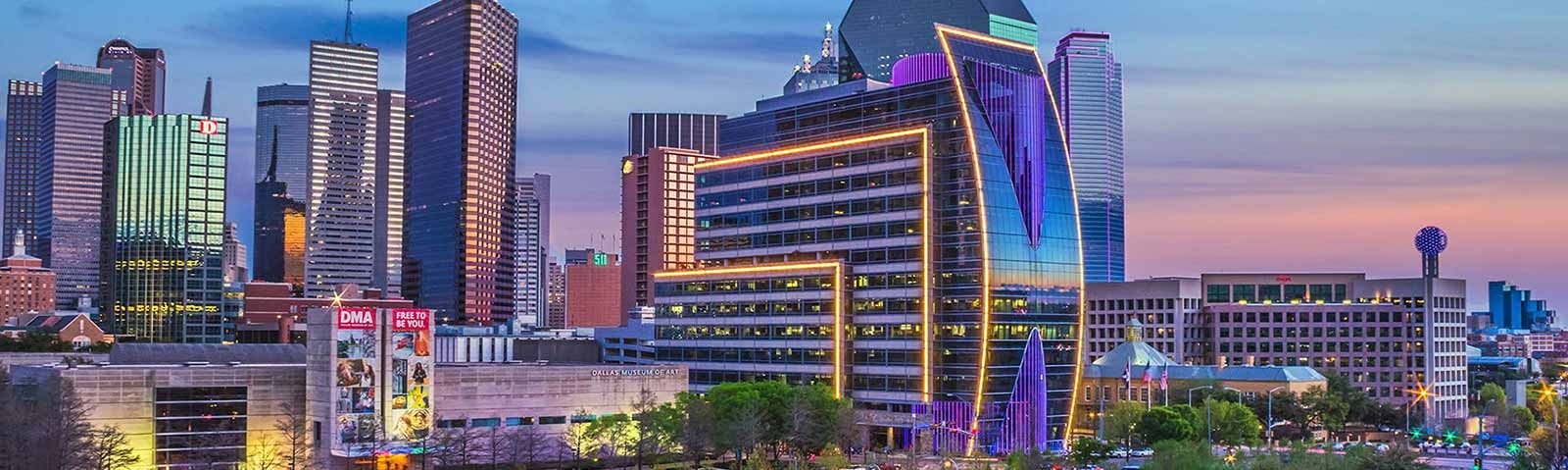 City at dusk